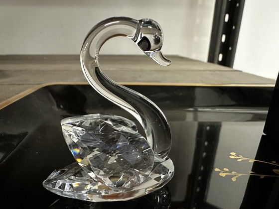 Image 1 of Figurine De Cygne En Cristal Taillé L 5 Cm / H 6 Cm