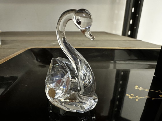 Image 1 of Figurine De Cygne En Cristal Taillé L 5 Cm / H 6 Cm