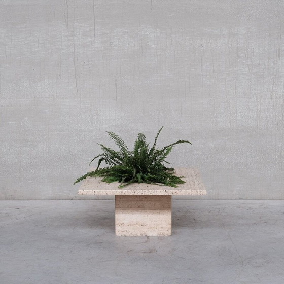 Image 1 of Table basse vintage en travertin, Belgique 1970