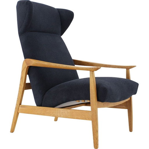 Fauteuil de repos vintage en chêne, Tchécoslovaquie 1960