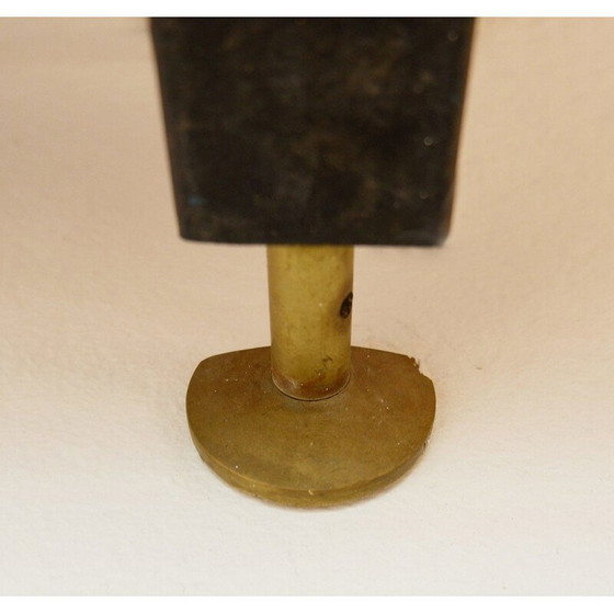 Image 1 of Miroir console vintage avec panneau décoratif en cristal gravé, italien, années 1960