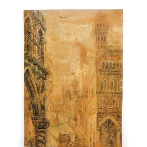 Image 1 of Décalcomanie en bois vintage par Turin Aloisi De Cavero Girardi, Italie 1955