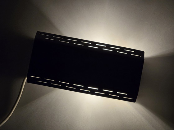 Image 1 of Mid Century Modern - Vintage 1980S G&G Gérard Gossé Grey Metal Adjustable Flip-Open Wall Lamp