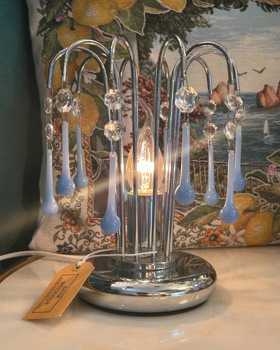 Image 1 of Lampe de table Opaline Vintage Teardrop