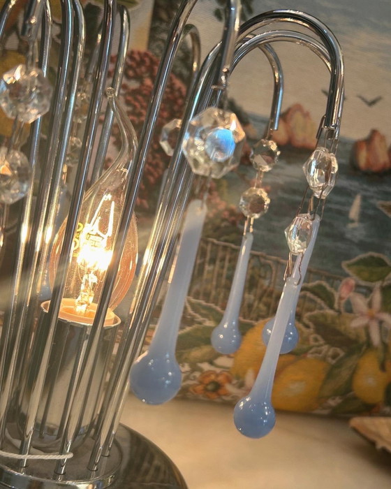 Image 1 of Lampe de table Opaline Vintage Teardrop