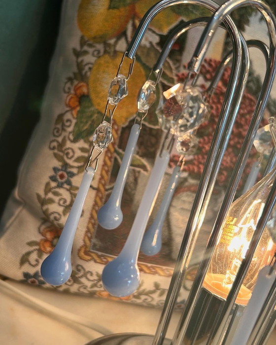 Image 1 of Lampe de table Opaline Vintage Teardrop