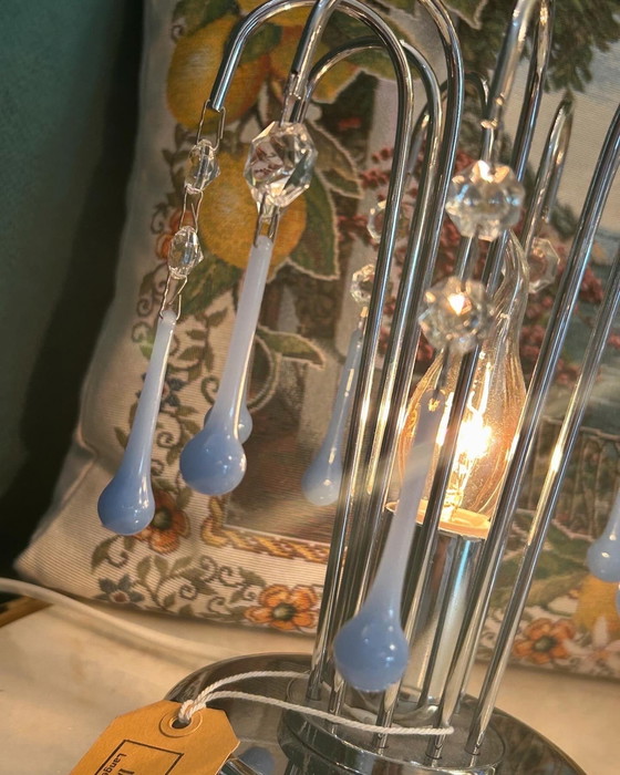 Image 1 of Lampe de table Opaline Vintage Teardrop