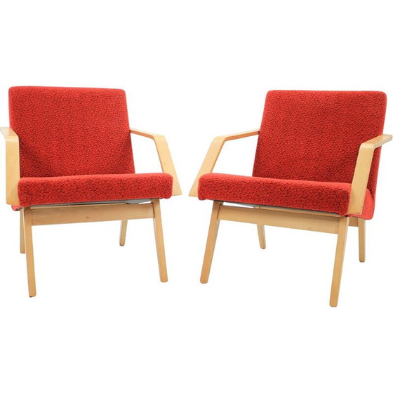 Image 1 of 2 fauteuils tchécoslovaques vintage en bois courbé, 1958