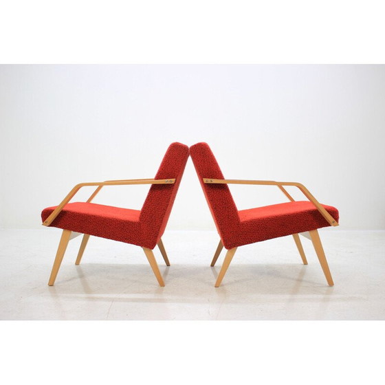 Image 1 of 2 fauteuils tchécoslovaques vintage en bois courbé, 1958