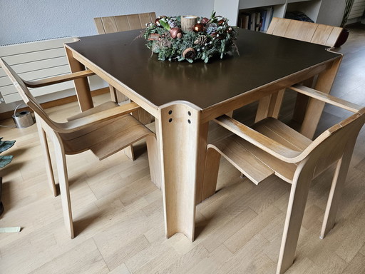 Gijs Bakker For Castelijn Strip Chair With Matching Table