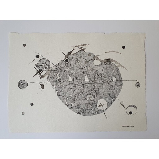 Encre de Chine sur papier vintage n 533 Jérémie Iordanoff, 2009