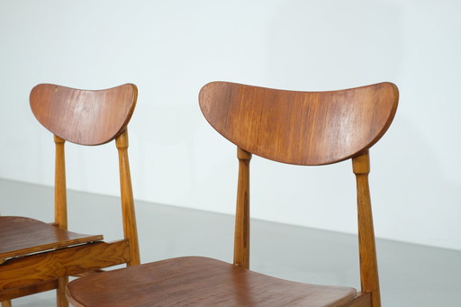 Ensemble de 4 chaises scandinaves en teck - 1960S