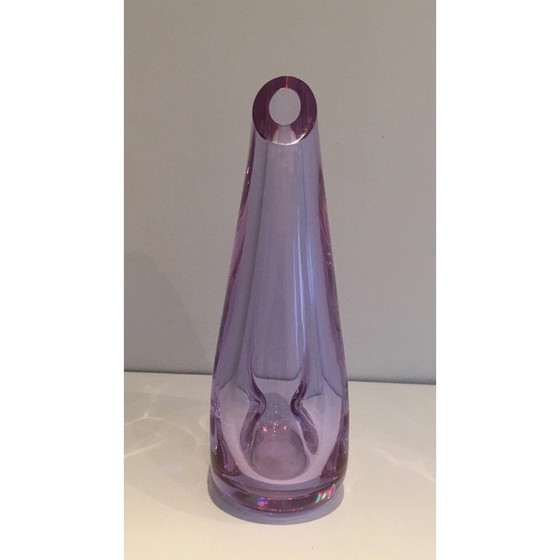 Image 1 of Vase vintage en verre piriforme, France 1970