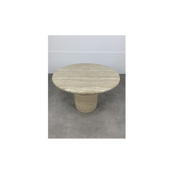 Image 1 of Table basse ronde en travertin vintage