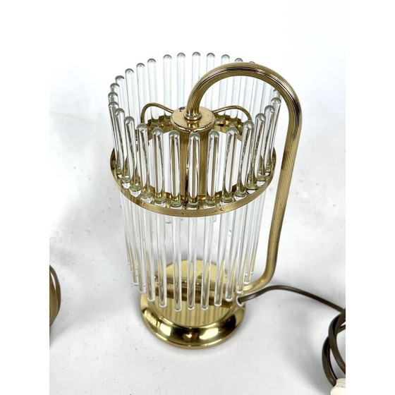 Image 1 of Paire de lampes de table italiennes vintage en laiton par Sciolari, Italie 1970