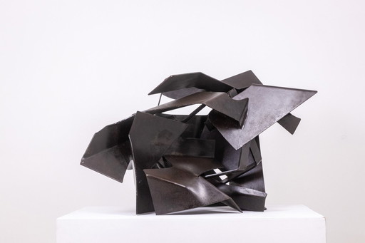 Jean Campa. Sculpture En Métal Poli. Année 2001.