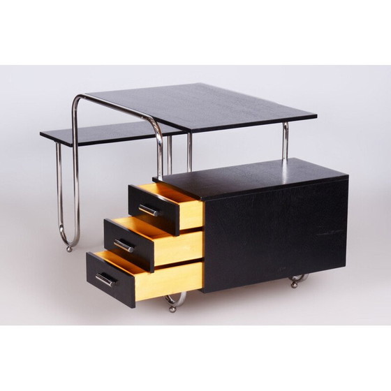 Image 1 of Bureau vintage en chêne et acier par Robert Slezak et André Lurcat, Tchécoslovaquie 1930