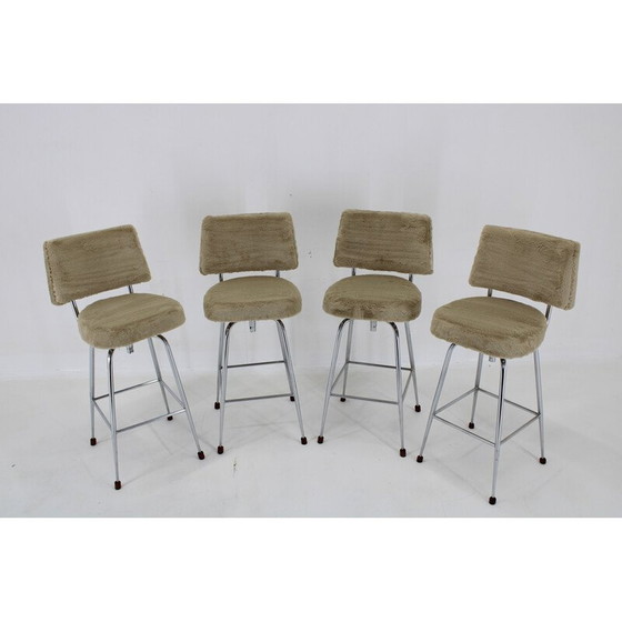 Image 1 of Ensemble de 4 chaises de bar vintage, Tchécoslovaquie 1960