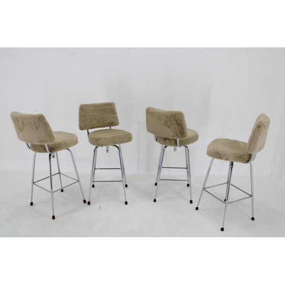 Image 1 of Ensemble de 4 chaises de bar vintage, Tchécoslovaquie 1960