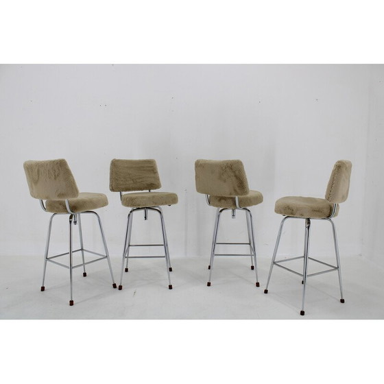 Image 1 of Ensemble de 4 chaises de bar vintage, Tchécoslovaquie 1960