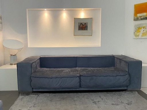 Baxter Sofa Budapest Soft Leder Kashmir Saphir Blau Cat. A