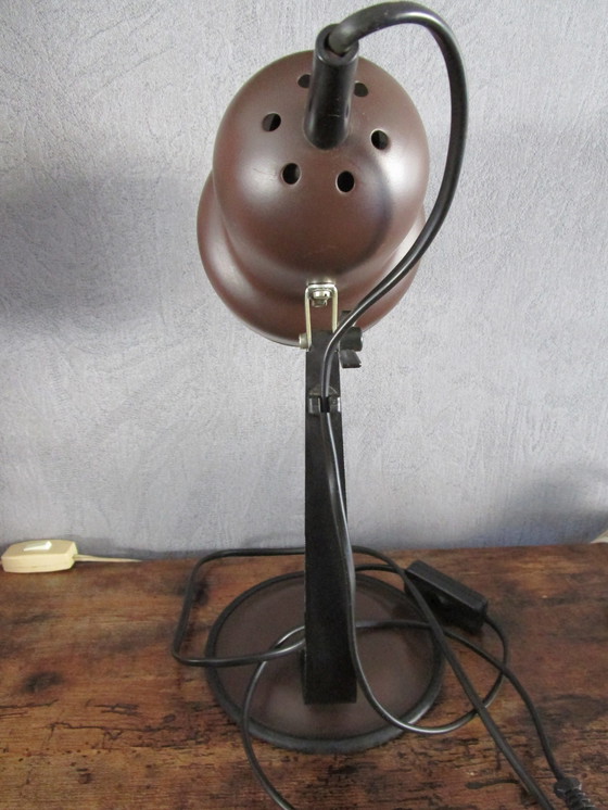 Image 1 of Lampe de bureau vintage marron