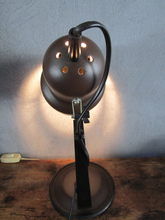 Image 1 of Lampe de bureau vintage marron