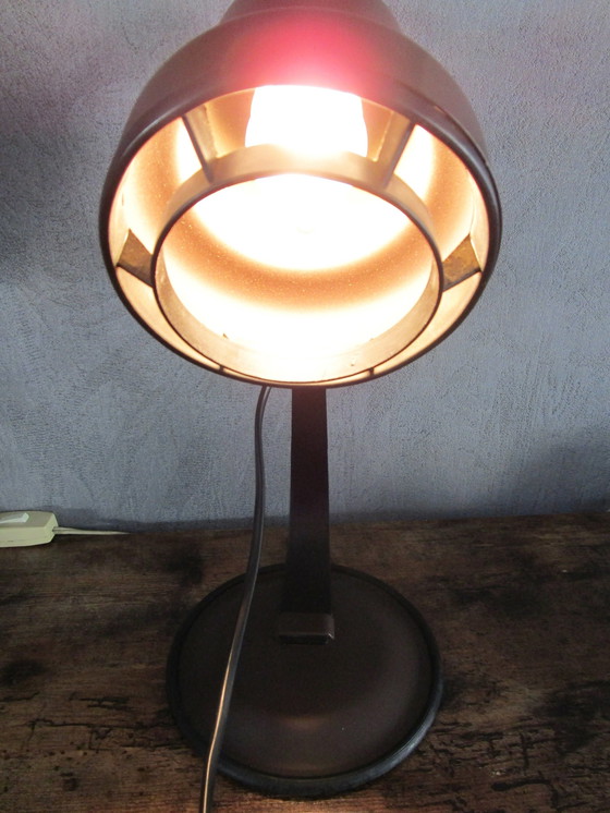 Image 1 of Lampe de bureau vintage marron