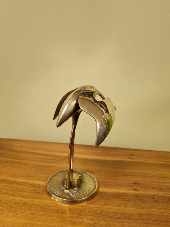 Image 1 of Oiseau en laiton vintage Grue Héron