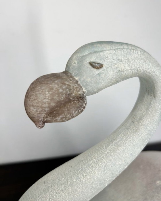 Image 1 of Grand Flamant Rose Verre Murano Scavo Ancien