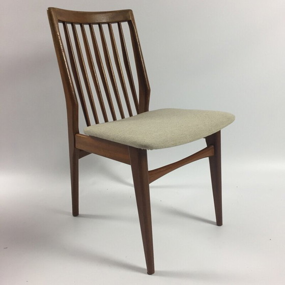 Image 1 of Ensemble de 4 chaises de salle à manger hollandaises en noyer - années 1960