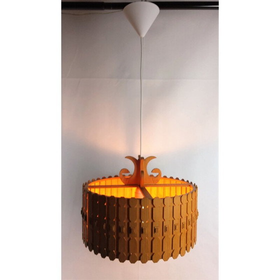 Image 1 of Lampe suspendue scandinave modèle "Krona" en pin, 1960