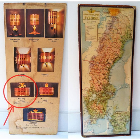 Image 1 of Lampe suspendue scandinave modèle "Krona" en pin, 1960