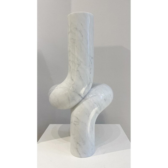 Image 1 of Sculpture vintage en marbre blanc de Piet Van Loocke, Belgique