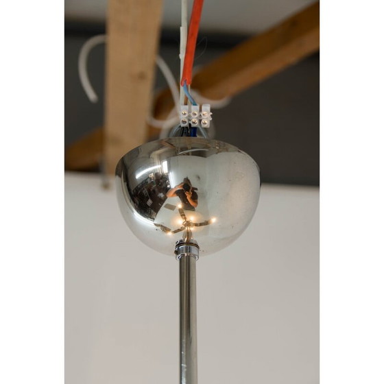 Image 1 of Lustre vintage à 6 flammes en nickel, années 1930