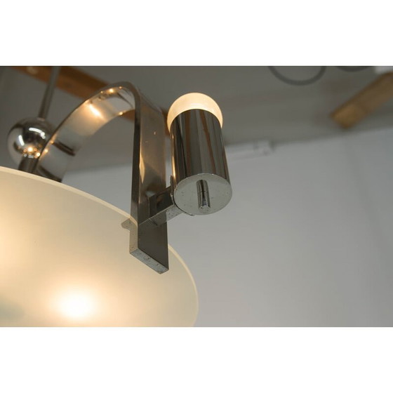 Image 1 of Lustre vintage à 6 flammes en nickel, années 1930