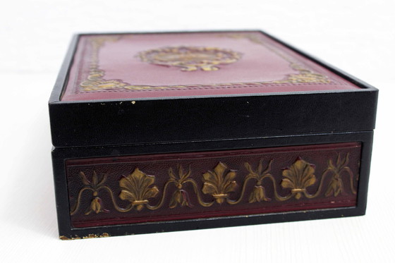 Image 1 of Boîte De Style Art Nouveau Cuir, Italie 1970