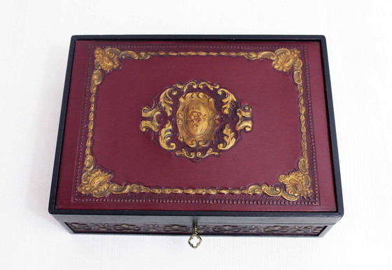 Image 1 of Boîte De Style Art Nouveau Cuir, Italie 1970