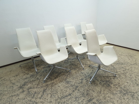 Image 1 of Walter Knoll Fk 6725 Set 8X Fauteuil design en cuir Fauteuil pivotant