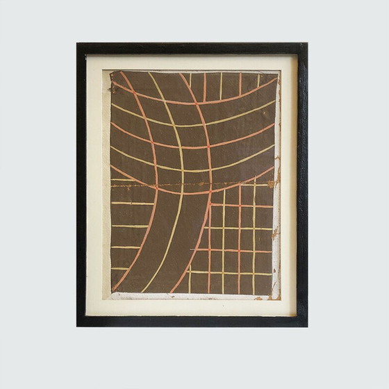 Image 1 of Ensemble de 6 "croquis" mixtes sur papier pour Textiles Designs, Hollande 1930