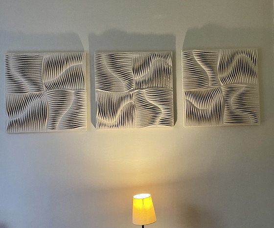 Image 1 of Tableau Sculpture Art Textiles Réf Milk and Chocolate