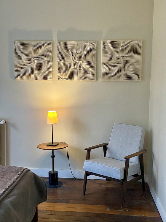 Image 1 of Tableau Sculpture Art Textiles Réf Milk and Chocolate