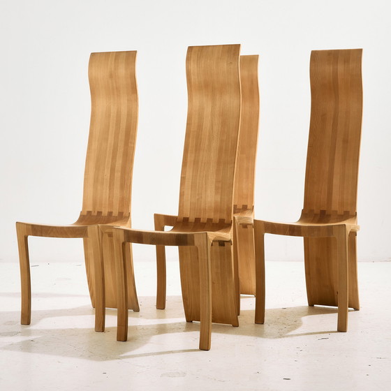 Image 1 of Mk10620 Kragenæs Solid Ash Dining Chair By Walther Nielsen, Set Of 4