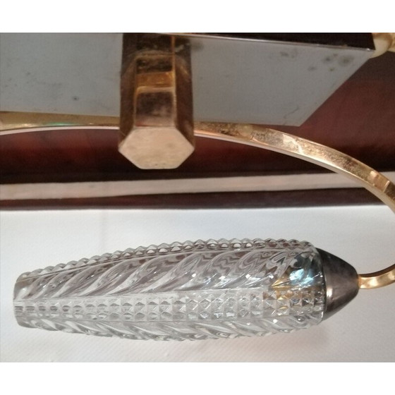 Image 1 of Lustre vintage en laiton doré en forme de poisson, 1950