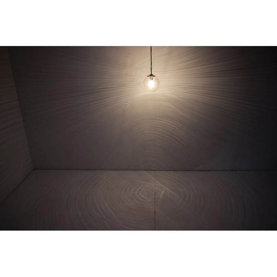 Image 1 of Lampe suspendue vintage en laiton et verre par Kamenický Šenov, Tchécoslovaquie 1970
