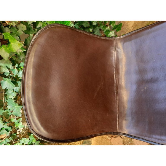 Image 1 of Paire de chaises de salle à manger vintage recouvertes de cuir de vache par Gastone Rinaldi, Italie années 1960
