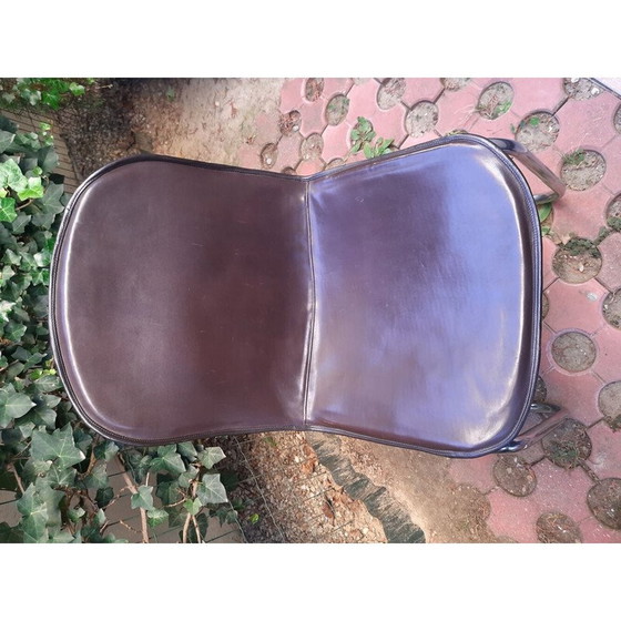Image 1 of Paire de chaises de salle à manger vintage recouvertes de cuir de vache par Gastone Rinaldi, Italie années 1960
