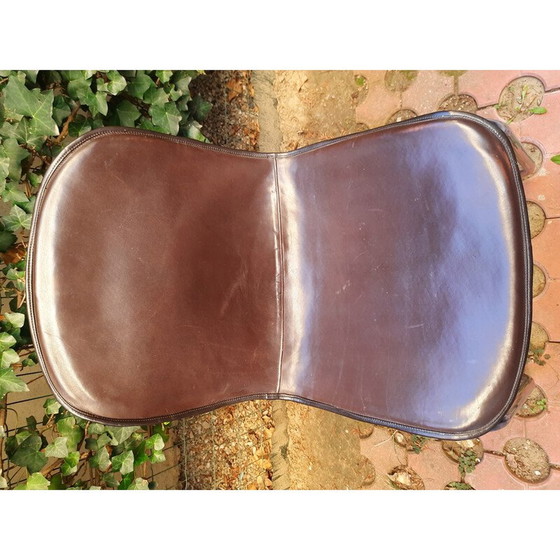 Image 1 of Paire de chaises de salle à manger vintage recouvertes de cuir de vache par Gastone Rinaldi, Italie années 1960