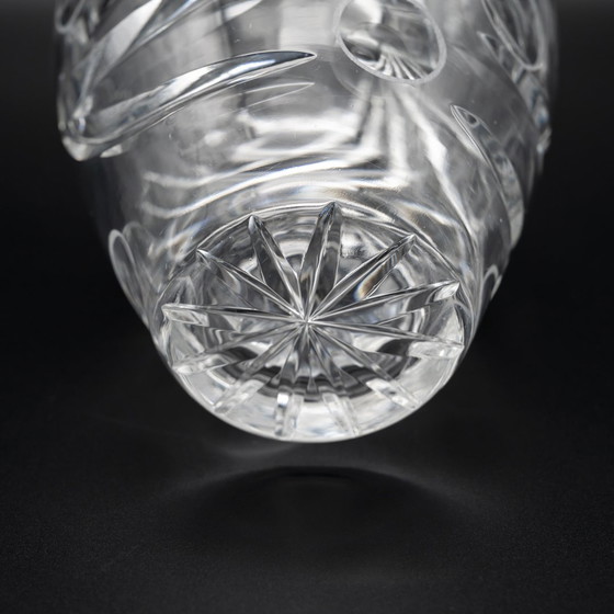 Image 1 of Vintage Wmf Crystal Glass Vase Duo Erich Jachmann 60S Mcm Oval Cut + Bubble