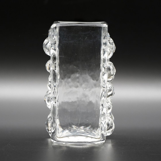 Image 1 of Vintage Wmf Crystal Glass Vase Duo Erich Jachmann 60S Mcm Oval Cut + Bubble